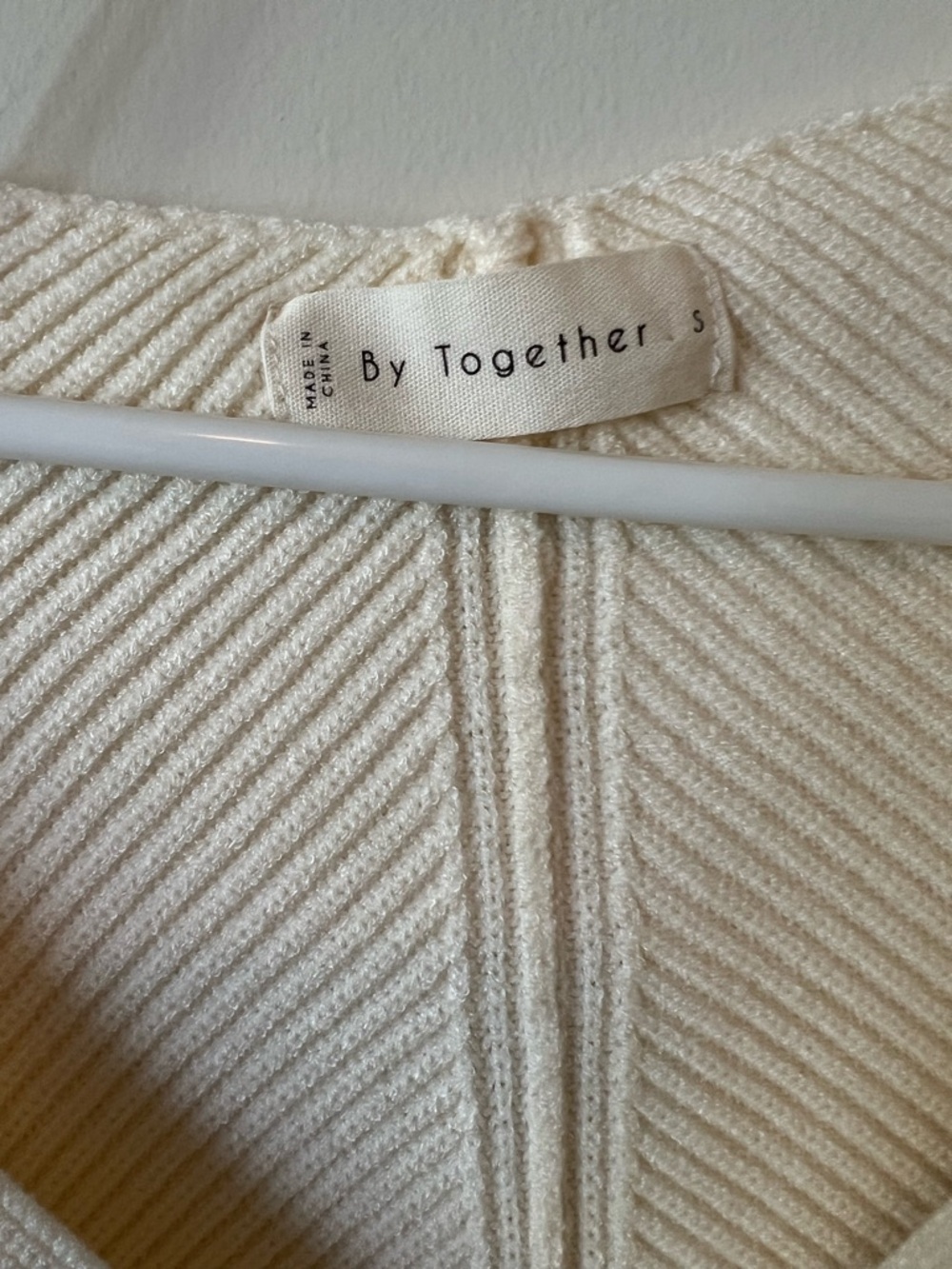 By Together Cream V-Neck Wrap Sweater - Picture 3 of 3